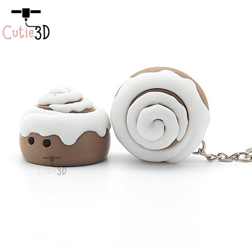 Cutie3D Cozy Cinnamon Roll Keycap Fidget Clicker Keychain - Cute